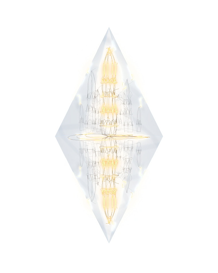 The Logris crystal with the Foundation direction lit